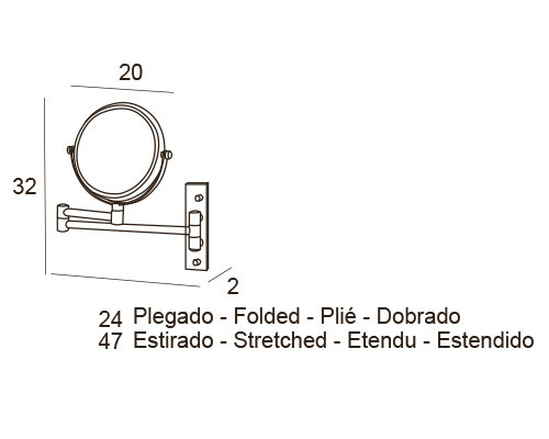 Espejo de mano con luz LED 4W de Manillons Torrent. Doble aumento — Singular